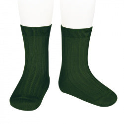 Basic Rib Short Socks BOTTLE GREEN
