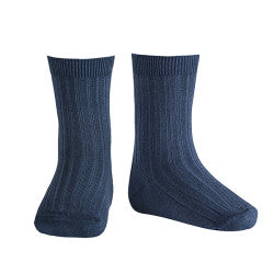 Basic Rib Short Socks LAPIS LAZULI