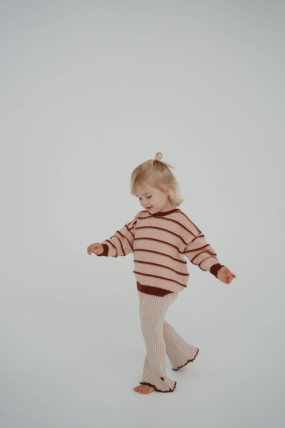 Embroidered Bell Pants - Ecru Tulip