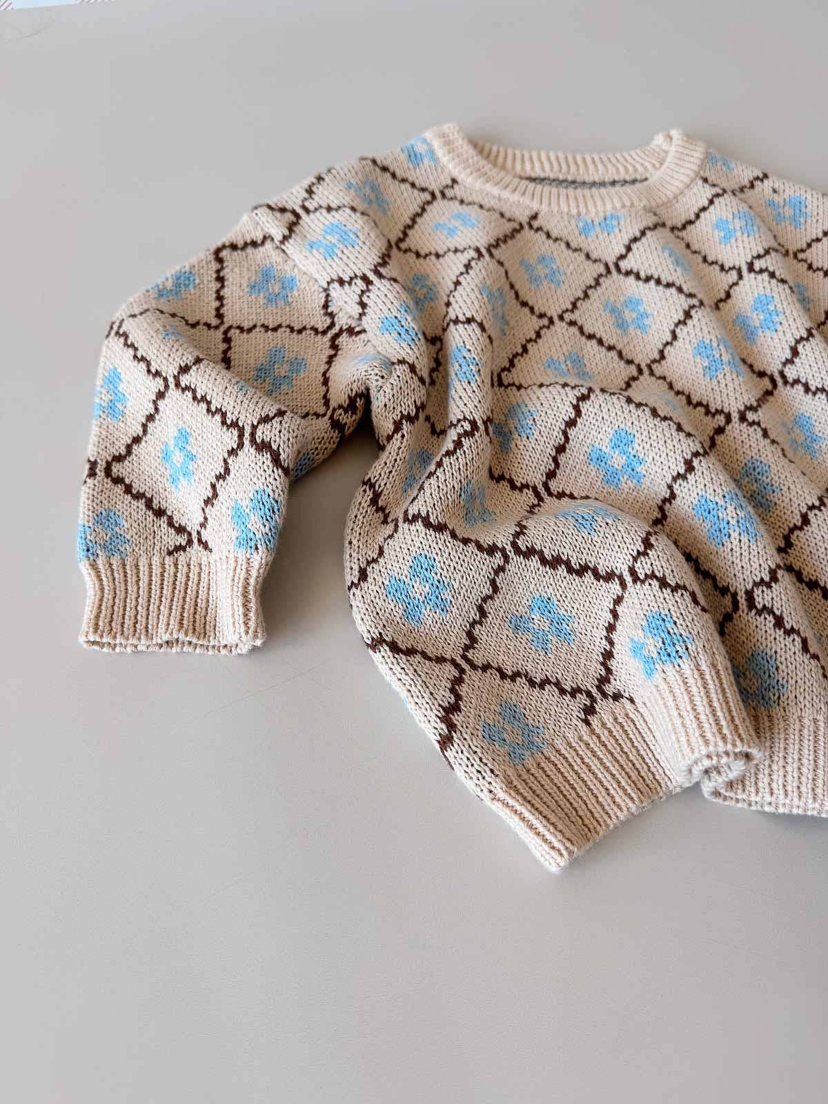 Cotton Knit Jumper - Bluebell