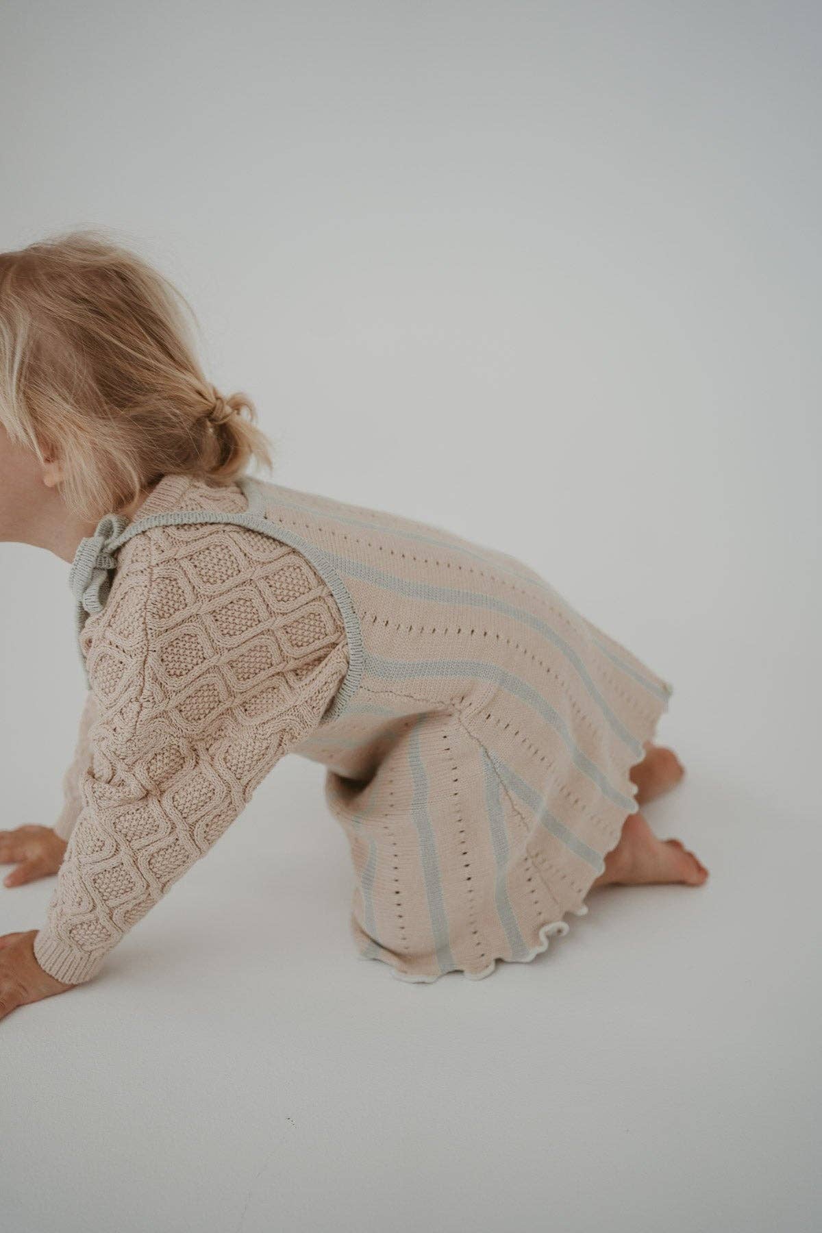 Textured Knit Jumper - Ecru Diamond