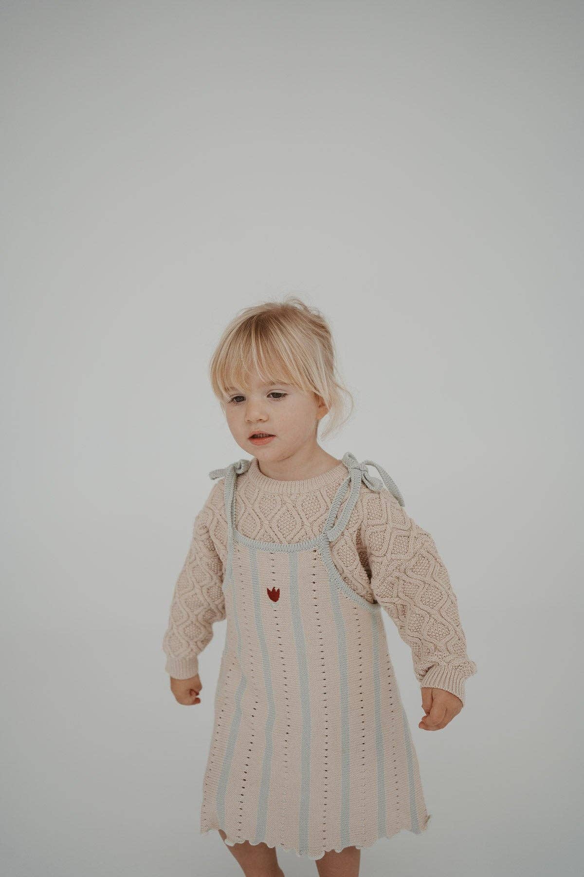 Textured Knit Jumper - Ecru Diamond