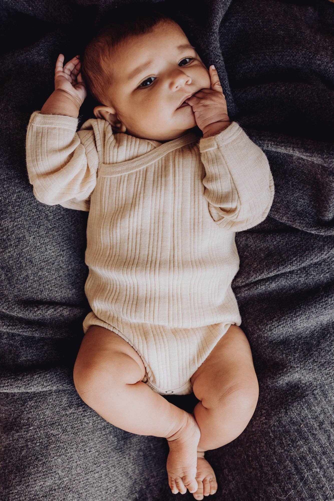 Wool Rib Bodysuit - Fawn