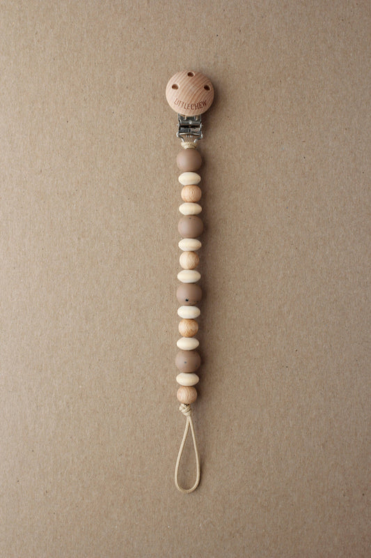 Amor Pacifier Clip - Speckled Truffle