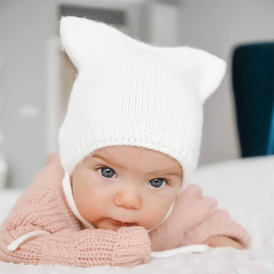Knit Baby Hat with Ears