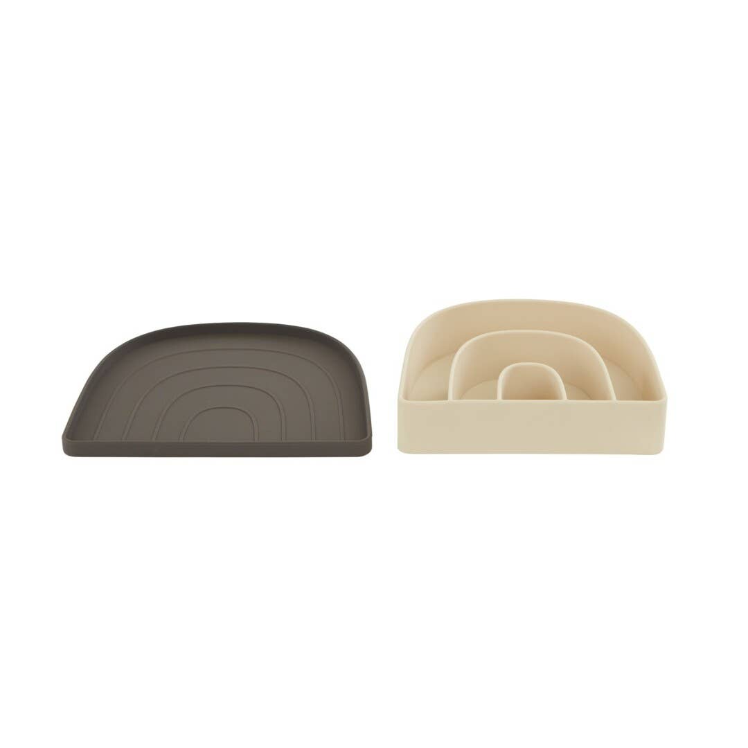Rainbow Plate & Bowl Set - Choko/Vanilla