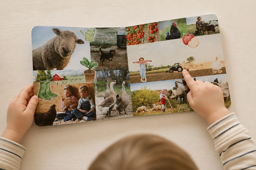 ON THE FARM - Scrapbook Board Book