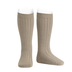 Basic Rib Knee High Socks QUINOA